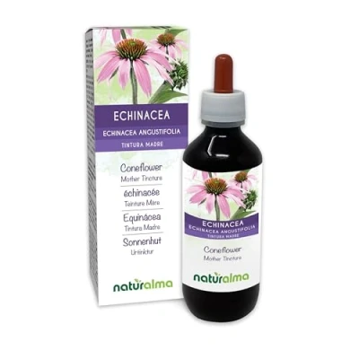 Imagen de Equinácea (Echinacea angustifolia) raíces Tintura Madre sin alcohol Naturalma Extracto líquido gotas 200 ml Complemento alimenticio Vegano