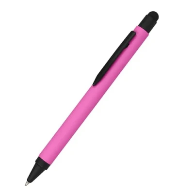 Imagen de bolígrafo retráctil de Aluminio Rosa, Aluminio, Mina Intercambiable, Tinta Azul, con Tacto Suave, lápiz táctil, 1 Unidad