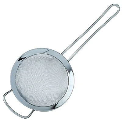 Imagen de Grunwerg ST 3007 Colador de Malla Fina con Borde Pulido y Mango, Plata, 18 cm Diámetro, Acero Inoxidable, Plateado