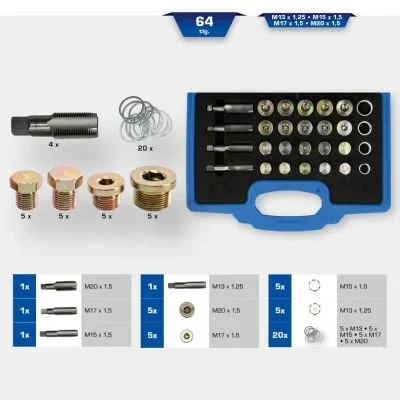 Imagen de KS TOOLS BT711250 Kit reparación, rosca tapón purga aceite 64