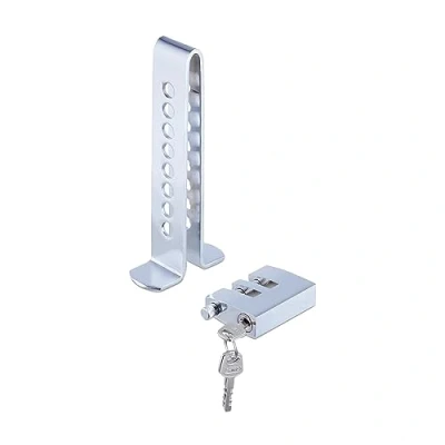 Imagen de Relaxdays Bloqueo Pedal Coche, Antirrobo Automóvil y Caravana, 8 Agujeros, Candado Embrague, Acelerador, Freno, Plateado, Acero, 19,5 x 6 cm