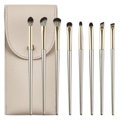 Imagen de Yoezuo Kit de Brochas Maquillaje, 8 Piezas para Maquillaje Ojos, Pincel Delineador Eyeliner Brush, Set Brocha Difuminadora Ojos