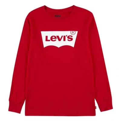 Imagen de Levi&#039;s Batwing TEE Camiseta de manga larga para niños, Talla: 116, Red/white