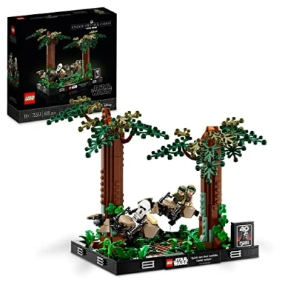 Imagen de LEGO 75353 Star Wars Diorama: Duelo de Speeders en Endor, Maqueta con Mini Figuras Princesa Leia, Luke Skywalker y Soldado Explorador, Coleccionable del 40 Aniversario
