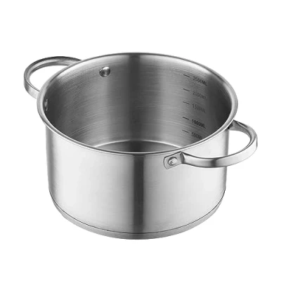 Imagen de FLORINA Olla de Acero Inoxidable (2,5 l) 18 cm I con Tapa Vidrio Incluye Vaso Medidor y Mango Remachado Fondo 3 Capas Apto para Lavavajillas Inducción, Gas Eléctrica