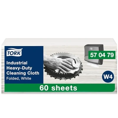 Imagen de Tork Paño de Limpieza Industrial Ultrarresistente W4, Blanco, Multiusos, 60 paños, 570479