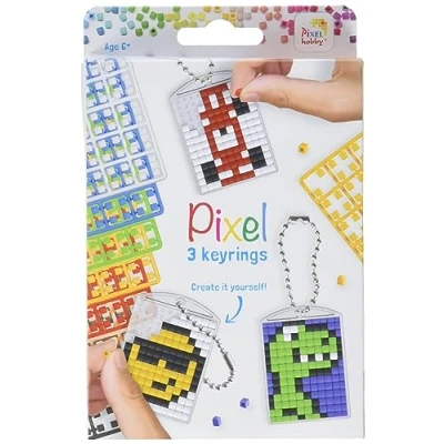 Imagen de Pracht Creatives Hobby Pixel P20132 Medallón de Mosaico para niños, Llavero Sistema Montaje Simple con teselas bioplástico, sin Planchar ni Pegar