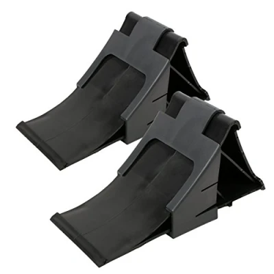 Imagen de Juego de 2 cuñas negras con soporte 1000 kg, ideal para caravanas