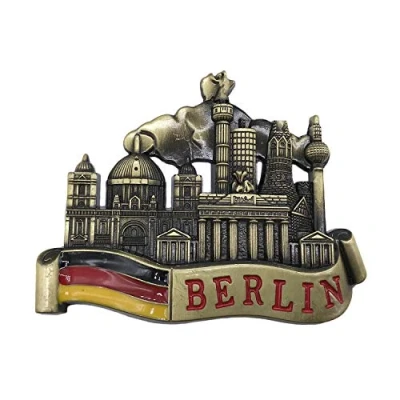 Imagen de 3D Berlín Alemania Refrigerador Imán de Nevera Recuerdos Turísticos Artesanía Metal Hecho A Mano Pegatinas Magnéticas Inicio Cocina Decoración Regalo Viaje