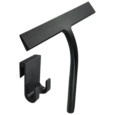 Imagen de igadgitz home U7224 Rasqueta Limpiacristales Ducha de Silicona, Squeegee Shower, Limpiavidrios Negro