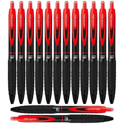 Imagen de Uni Ball Signo 307 Medium Point Retractable Rollerball Pens, Red, 12 + 2 Bonus Pens