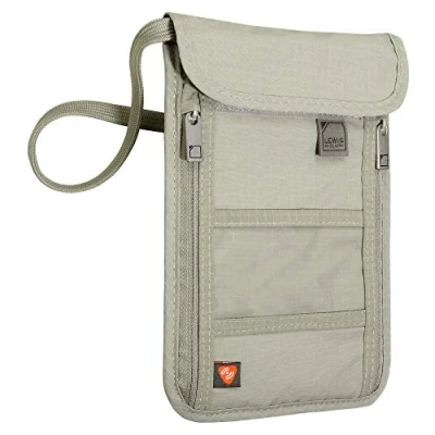 Imagen de Lewis N Clarks RFID Blocking Neck Stash Personalausweishülle, Beige