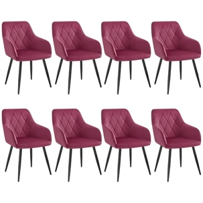 Imagen de WOLTU Sillas de Comedor, Silla Reposabrazos, Tapizada con Respaldos, Nordicas, para Salón, Dormitorio, Cocina, Pasillo, Burdeos, Terciopelo, Patas Metal, BH352bd 8
