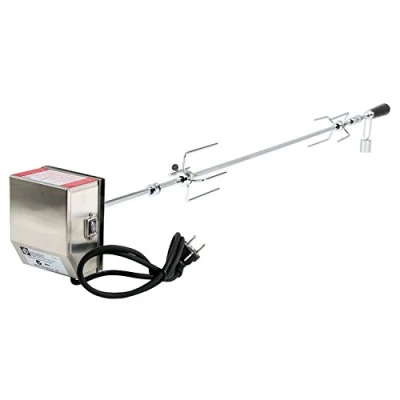 Imagen de BBQ TORO Asador Eléctrico Giratorio para Barbacoa I Juego con Brocheta de 120 cm 2 Agujas Carne y Motor 220V 240V en Acero Inoxidable