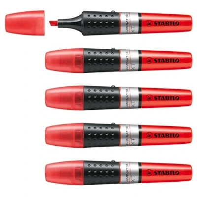 Imagen de Stabilo Luminator Rotulador fluorescente, color rojo, 5 unidades