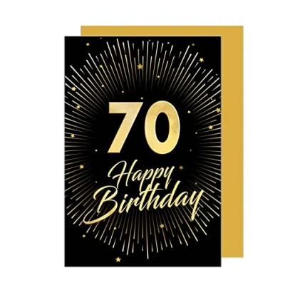 Imagen de Edition Seidel Tarjeta de felicitación 70 cumpleaños con sobre para hombre y mujer (GZ345 SW023)