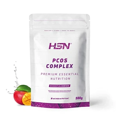 Imagen de HSN Myo Inositol + D Chiro PCOS Complex en Polvo Mango 500g = 83 Tomas por Envase Formulado para Mujeres: 40:1 Con Vitaminas y Minerales No GMO, Vegano, Sin Gluten