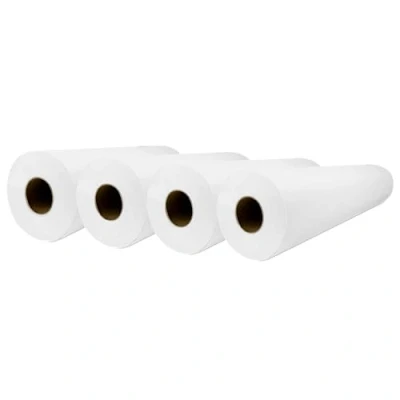 Imagen de Papel Camilla Fiselina Extrasuave Precortado a 40 cm Rollos de Fabricados en Poliéster y Celulosa (Blanco, 4 Rollos)