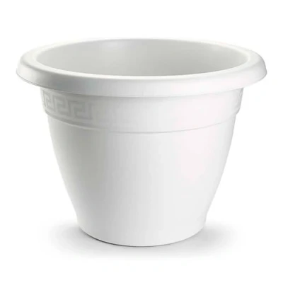 Imagen de AC Maceta Terracota Plástico Resistente Ideal para el Hogar, Plantas, Jardín, Decoración. Cuidado de Plantas Forma Redonda Ø 35 cm Color Blanco