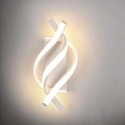 Imagen de Comely Apliques de Pared LED, 22W Lámpara Interior Moderna Blanco, Blanco Cálido 3000K Iluminación para Dormitorio Sala Estar Pasillo Comedor