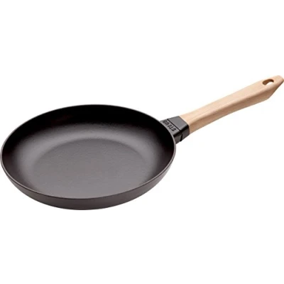 Imagen de STAUB Sartén de hierro fundido con mango madera, Apta para la inducción, 26 cm, Negro