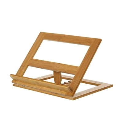 Imagen de Atril de Lectura Ajustable y Plegable Madera Bambu Natural Nórdico para Cocina Sol Nacido 33x26x22 cm