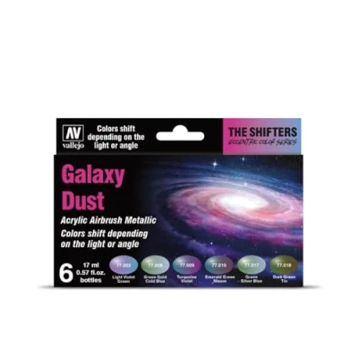 Imagen de Vallejo The Shifters Set de Pintura Acrílica Galaxy Dust. Kit 6 Colores Acabado Metalizado para Aerógrafo en Botellas 17 Ml Pintar Figuras Fantasía y Wargames