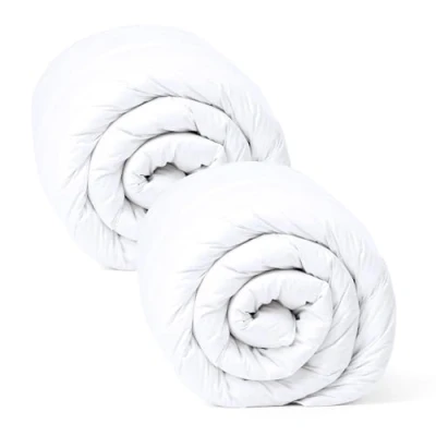 Imagen de Amazinggirl edredón nórdico de Invierno 135 X 220 cm edredones Manta para Dormir Acolchado cálido Blanco Microfibra Conjunto: 2