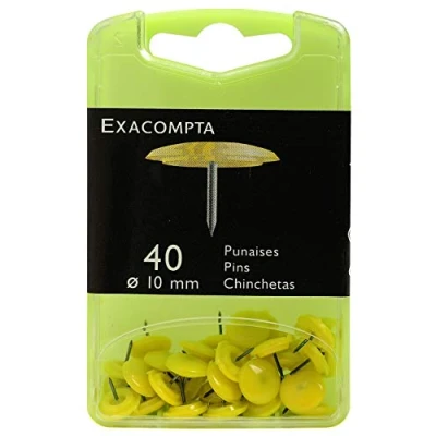 Imagen de Exacompta 14023E Cajita de 40 chinchetas, Amarillo
