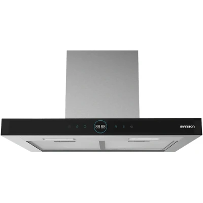 Imagen de INFINITON CMPT CLR71S Campana Extractora T Invertida Acabado Acero Inox Reloj Digital Frontal Control Remoto Potencia 800m3/h Modo Boost Touch Panel Luces LED Ancho 70 cm