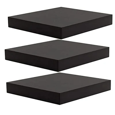 Imagen de WOLTU Estanteria Pared, Estante Flotante, Juego de 3 Pared Madera MDF, para salón, Cocina, Pasillo, Negro RG9371sz