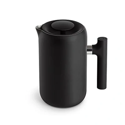 Imagen de Cafetera aislada Fellow Clara con sistema de filtración mejorado Prensa francesa portátil acero inoxidable Jarra 24 oz Negro mate
