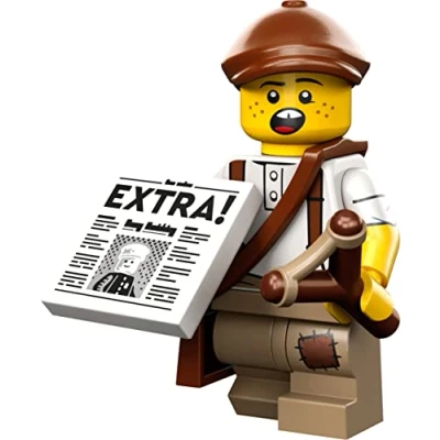 Imagen de LEGO Coleccionable Minifigures Series 24 Newspaper Kid 71037, multicolor