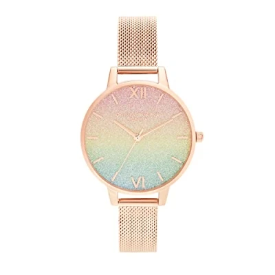 Imagen de Olivia Burton Reloj Analógico de Cuarzo para Mujer con Correa en Acero Inoxidable Color Oro Rosado OB16RB18
