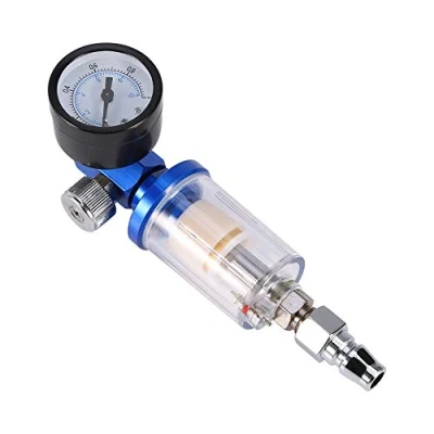 Imagen de Yosoo Health Gear Waterproof Car Spray Gun Set, Pneumatic Air Regulator Gauge and In Line Oil Water Trap Filter Separator (Pressure + Connector)