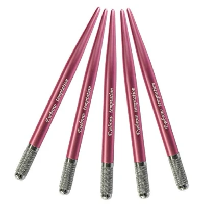 Imagen de Xiaoyu 5PCS plumas de microblading cejas tatuaje manual para maquillaje permanente suministros rosa