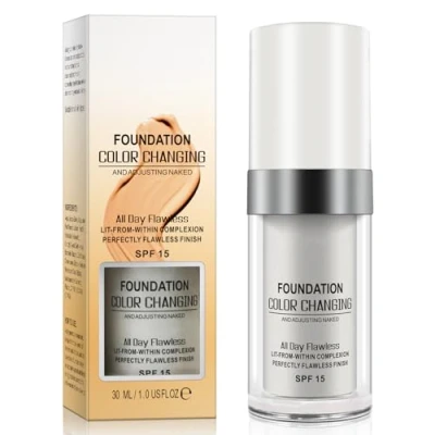 Imagen de base que cambia de color, 30 ml, tono piel cálida color impecable, maquillaje hidratante, natural, larga duración para facial, líquida impermeable