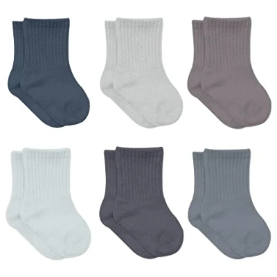 Imagen de bistyle 6 pares de calcetines bebé algodón para recién nacidos 0 a Meses 3 años sin costuras niños y niñas, antracita,
