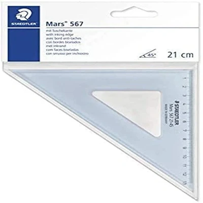 Imagen de STAEDTLER Escuadra de 21 cm, con bordes biselados, 45/45º (567 45 ST)