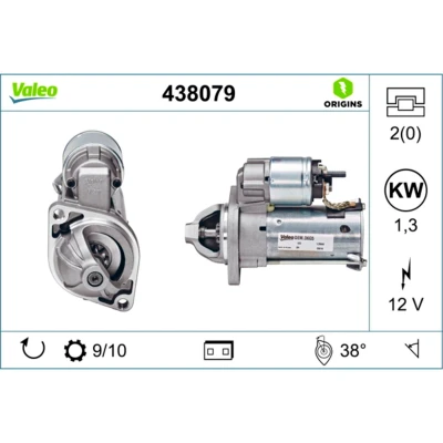 Imagen de VALEO NEW ORIGINAL PART 438079 Motor de arranque 12 1,3 9 MERCEDES BENZ: Clase A, B