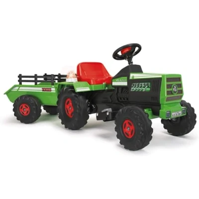 Imagen de INJUSA Tractor Basic, Eléctrico para Niños 1 a 3 Años, Batería 6V, Pedal Acelerador, Remolque Trasero, Luces y Sonidos, Velocidad Máx 2 Km/h, Color Verde