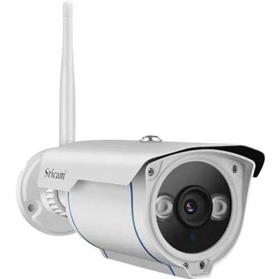 Imagen de Sricam SP007 S Cámara de Vigilancia Wifi Exterior, Visión Nocturna, HD 3MP Impermeable IP66, Seguridad Detección Movimiento, Email Alarma Compatible con iOS Android y Windows PC SriHome