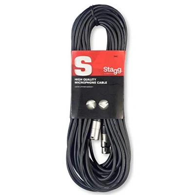 Imagen de Stagg 10m XLR to Plug Microphone Cable, Negro