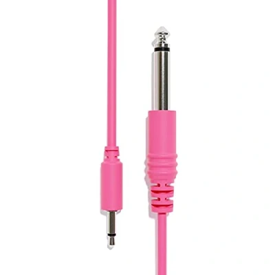 Imagen de ExcelValley 1 Pack Cables de Conexión Mono TS 3,5mm a 6,35mm Eurorack Sintetizador [Rosa 45cm 18&quot;]