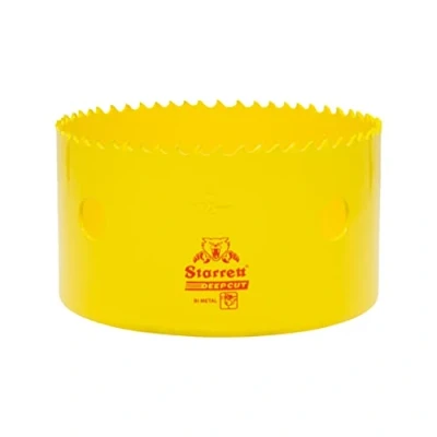 Imagen de Starrett Sierra perforadora de corte profundo DCH0400 bimetálica resistente con dientes extra cobalto HSS para metales, madera, hierro fundido, fibra vidrio, materiales plásticos 102 mm