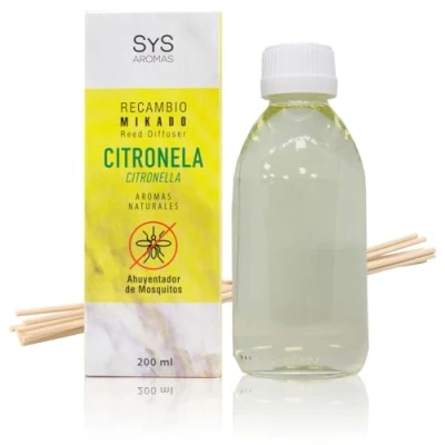 Imagen de Recambio Ambientador Mikado Citronela 200ml + Palos SYS Aromas.