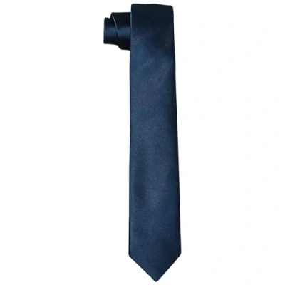 Imagen de DonDon corbatas para hombres hechas a mano aspecto seda 6 cm Azul medianoche