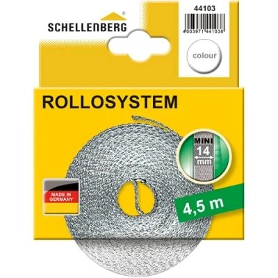 Imagen de Schellenberg 44103 Correa para persiana enrollable, 14 mm/4,5 m, blanca
