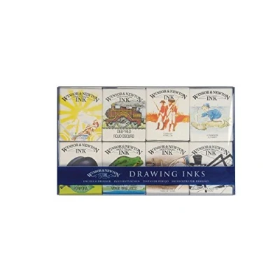 Imagen de Winsor &amp; Newton Tinta para Dibujo Drawing Ink Set de 8 tintas, Colección William, Multicolor