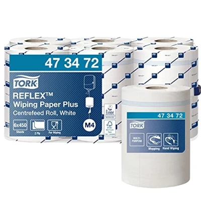 Imagen de Tork 473472 Reflex Papel de secado Extra/Advanced / 2 capas/Papel multiuso compatible con el sistema M4 6 bobinas x 150,8 m largo/color blanco